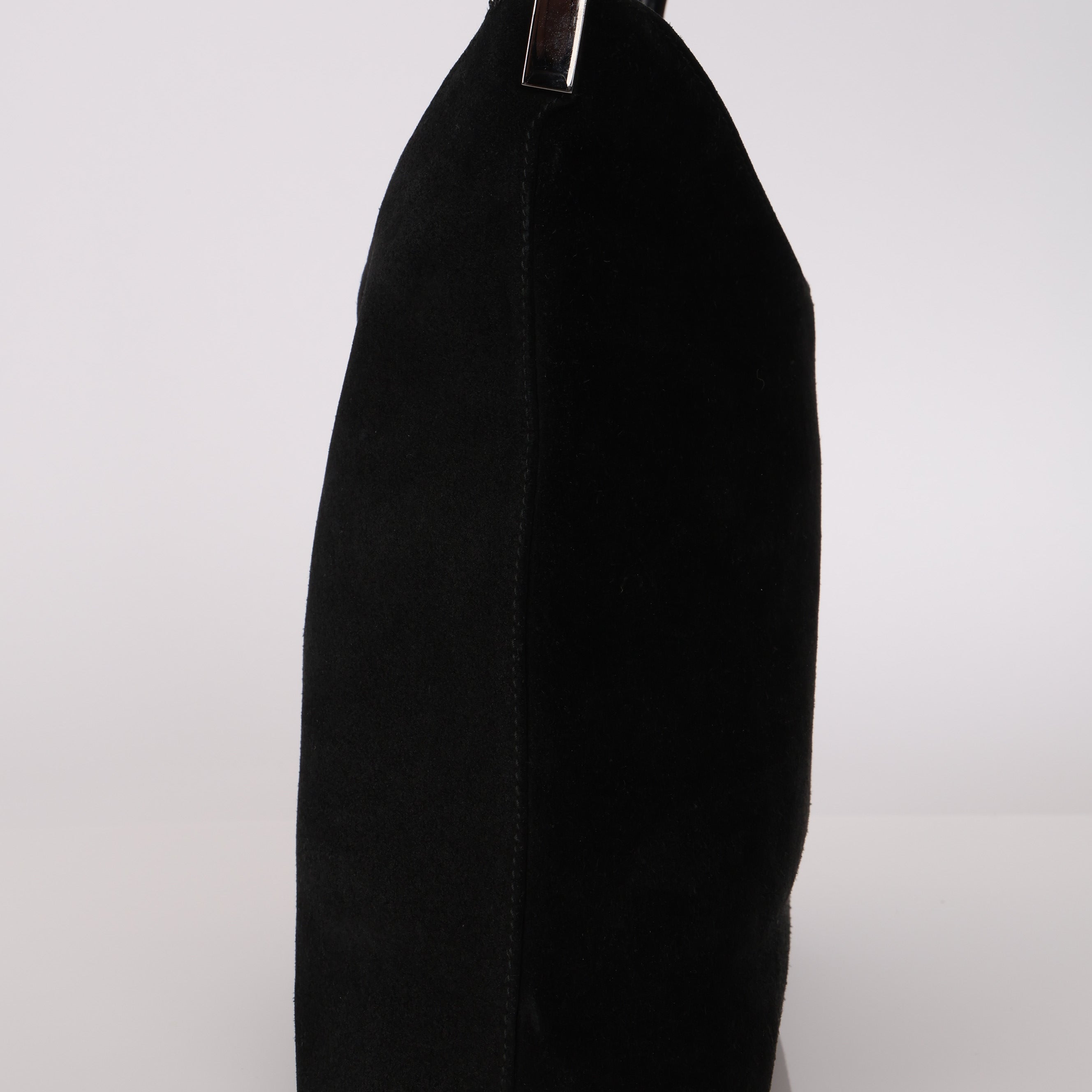 Gucci Black Suede Bamboo Top Handle Tote Bag