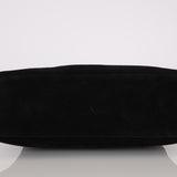Gucci Black Suede Bamboo Top Handle Tote Bag