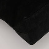 Gucci Black Suede Bamboo Top Handle Tote Bag