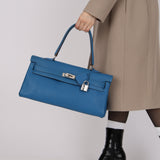 Hermès 2011 JPG Bleu Mykonos Clemence Shoulder Kelly 42 PHW