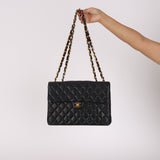 Chanel Jumbo Single Flap Black Lambskin 2001 24K GP