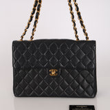 Chanel Jumbo Single Flap Black Lambskin 2001 24K GP