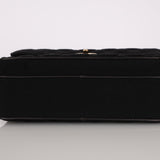 Chanel Front Pocket Shoulder Bag Black Jersey 1994 24K GP