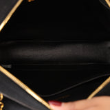 Chanel Front Pocket Shoulder Bag Black Jersey 1994 24K GP