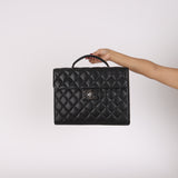 Rare Chanel Briefcase Black Caviar 1997 SHW