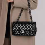 Chanel 2014 Patent Turnlock Small Double Flap Bag