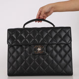 Rare Chanel Briefcase Black Caviar 1997 SHW