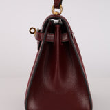 Ultra-Rare Hermès 1981 Bordeaux Veau Doblis and Box Mini Kelly 20 Sellier GHW