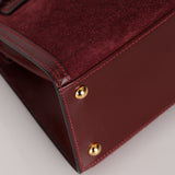 Ultra-Rare Hermès 1981 Bordeaux Veau Doblis and Box Mini Kelly 20 Sellier GHW