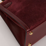 Ultra-Rare Hermès 1981 Bordeaux Veau Doblis and Box Mini Kelly 20 Sellier GHW