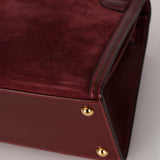 Ultra-Rare Hermès 1981 Bordeaux Veau Doblis and Box Mini Kelly 20 Sellier GHW
