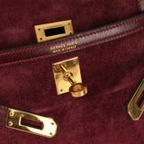 Ultra-Rare Hermès 1981 Bordeaux Veau Doblis and Box Mini Kelly 20 Sellier GHW