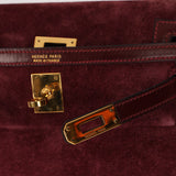Ultra-Rare Hermès 1981 Bordeaux Veau Doblis and Box Mini Kelly 20 Sellier GHW