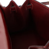 Ultra-Rare Hermès 1981 Bordeaux Veau Doblis and Box Mini Kelly 20 Sellier GHW