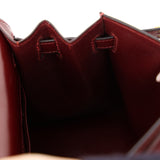 Ultra-Rare Hermès 1981 Bordeaux Veau Doblis and Box Mini Kelly 20 Sellier GHW