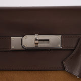 Limited Edition Hermès 2007 Ebene Vautour Evercalf and Blond Troika Kelly 32 PHW