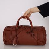 Dior 2016 Cognac Macro Woven Cannage Connect Duffle Bag