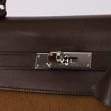 Limited Edition Hermès 2007 Ebene Vautour Evercalf and Blond Troika Kelly 32 PHW