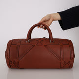 Dior 2016 Cognac Macro Woven Cannage Connect Duffle Bag