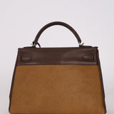 Limited Edition Hermès 2007 Ebene Vautour Evercalf and Blond Troika Kelly 32 PHW