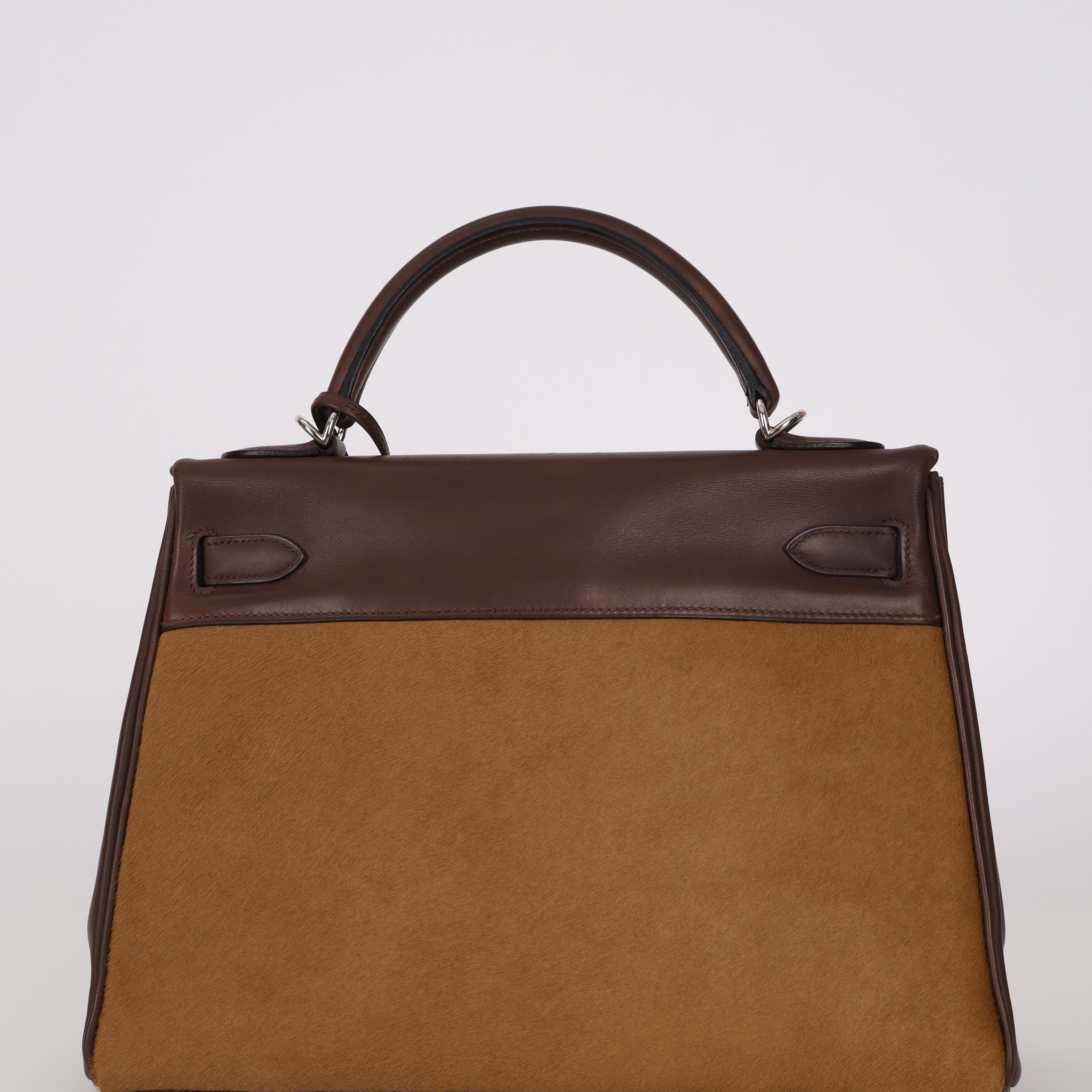 Limited Edition Hermès 2007 Ebene Vautour Evercalf and Blond Troika Kelly 32 PHW