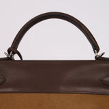 Limited Edition Hermès 2007 Ebene Vautour Evercalf and Blond Troika Kelly 32 PHW