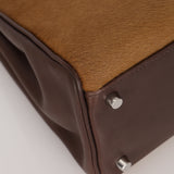 Limited Edition Hermès 2007 Ebene Vautour Evercalf and Blond Troika Kelly 32 PHW