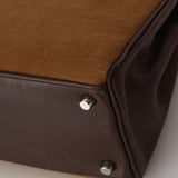 Limited Edition Hermès 2007 Ebene Vautour Evercalf and Blond Troika Kelly 32 PHW