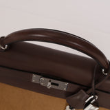 Limited Edition Hermès 2007 Ebene Vautour Evercalf and Blond Troika Kelly 32 PHW