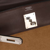 Limited Edition Hermès 2007 Ebene Vautour Evercalf and Blond Troika Kelly 32 PHW
