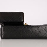 Rare Chanel Parent and Child Kelly Black Lambskin 1996 24K GP