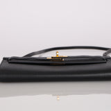 Hermès 2021 Noir Epsom Kelly to Go Wallet GHW