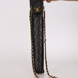 Limited Edition Chanel Umbrella Case Bag Black Lambskin 1994 24K GP