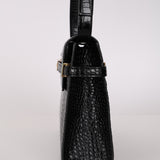 Saint Laurent Croc Embossed Small Manhattan Bag