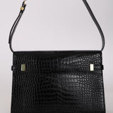 Saint Laurent Croc Embossed Small Manhattan Bag