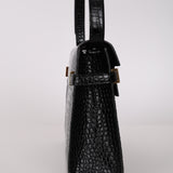 Saint Laurent Croc Embossed Small Manhattan Bag