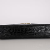 Saint Laurent Croc Embossed Small Manhattan Bag