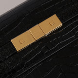 Saint Laurent Croc Embossed Small Manhattan Bag
