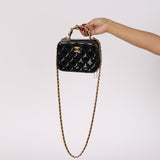 Chanel Small Pick Me Vanity Case Black Patent 2023 AGHW