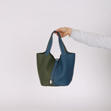 Limited Edition Hermès 2013 Vert Canopée and Bleu Thalassa Clemence Picotin 22 PHW
