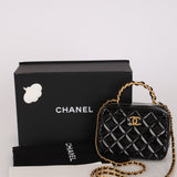 Chanel Small Pick Me Vanity Case Black Patent 2023 AGHW