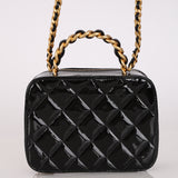 Chanel Small Pick Me Vanity Case Black Patent 2023 AGHW