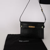 Saint Laurent Croc Embossed Small Manhattan Bag