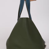 Limited Edition Hermès 2013 Vert Canopée and Bleu Thalassa Clemence Picotin 22 PHW