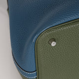 Limited Edition Hermès 2013 Vert Canopée and Bleu Thalassa Clemence Picotin 22 PHW