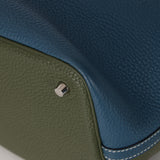 Limited Edition Hermès 2013 Vert Canopée and Bleu Thalassa Clemence Picotin 22 PHW