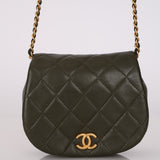 Chanel 2023 Khaki Mini Mail Clutch on Chain AGHW