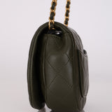 Chanel 2023 Khaki Mini Mail Clutch on Chain AGHW