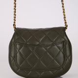 Chanel 2023 Khaki Mini Mail Clutch on Chain AGHW