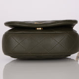 Chanel 2023 Khaki Mini Mail Clutch on Chain AGHW
